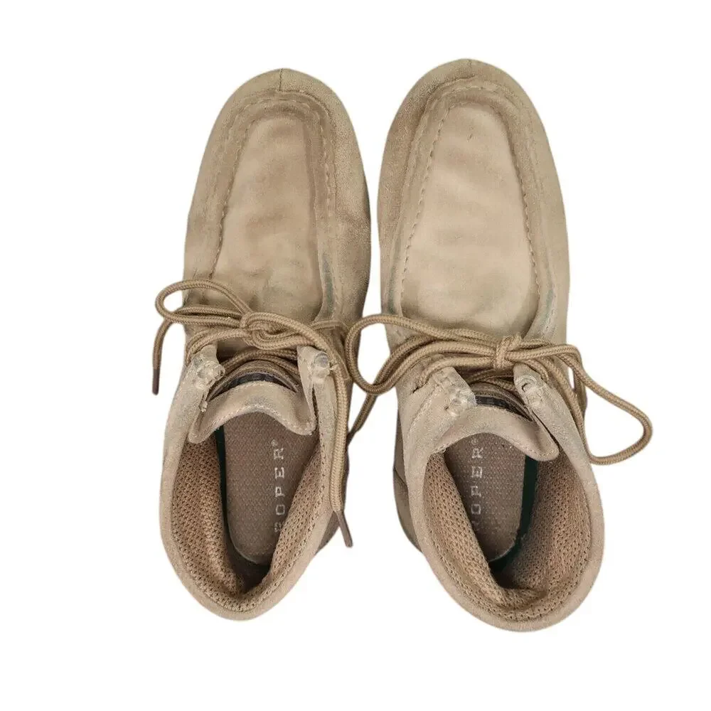 Roper Shoes Mens 7.5 Boots Leather Casual Gum Sticker Moc Toe Comfort Western